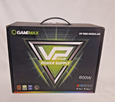 GAMEMAX 600W ATX VP-600-RGB-M BK PSU, RGB INTERNAL FAN, SEMI MODULAR, NEW IN BOX