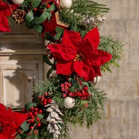 Weihnachtsstern KüNstlich Poinsettia Rot GrüN Deko Festlich Langlebig