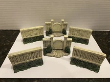 LANG WISE FOLK ART VILLAGES SET OF WOODEN GATES (2) AND (4) FENCES