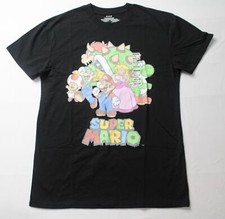 Super Mario Unisex Adult's Super Mario S/S Cast T-Shirt AP2 Black Medium
