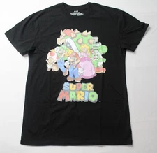 Super Mario Unisex Adult's Super Mario S/S Cast T-Shirt JW7 Black Medium