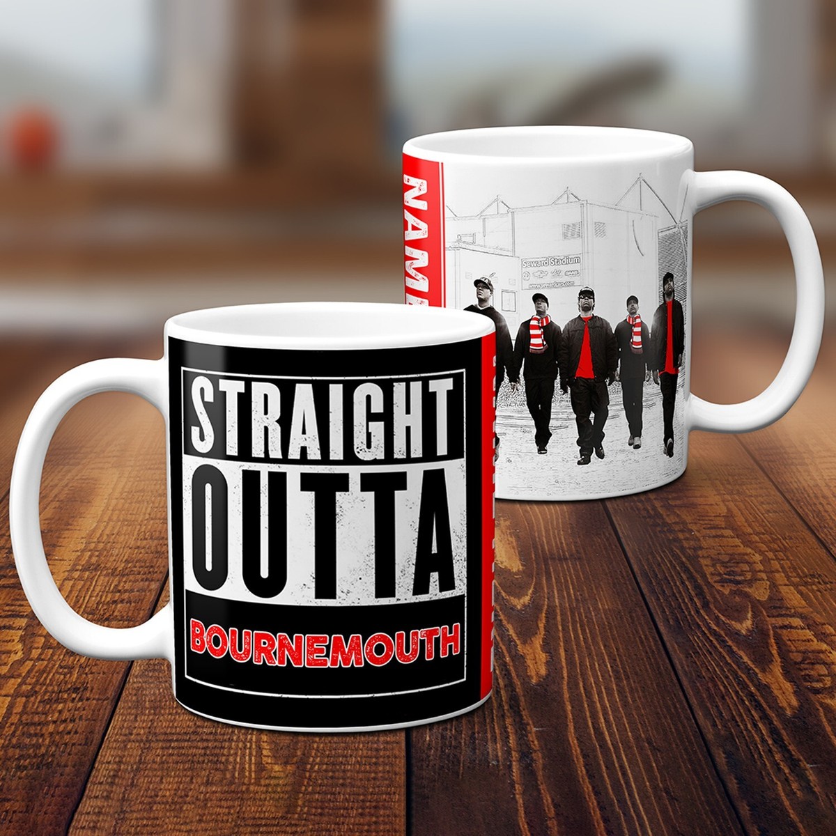 Personalised Bournemouth Mug Football Fan Cup Straight Outta Retro Gift  SOM09 | eBay UK