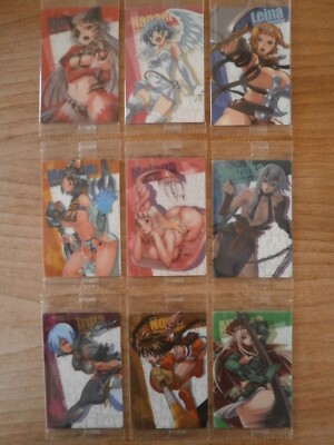 RARE Lot 9 Cartes QUEEN'S BLADE Collection Card Gum - MegaHouse - Japan 2009 NEW