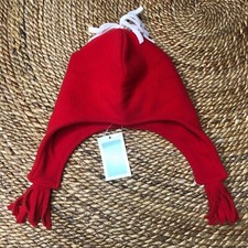 New Red Fleece Ear Flap Hat w Tassels Warm Hats Fun Snow Children's Kids Toddler