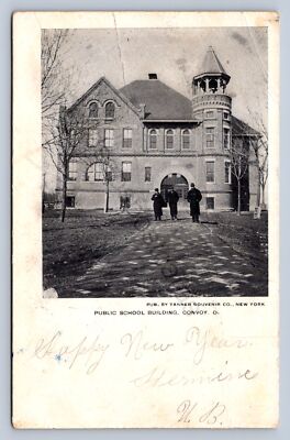 K4/ Convoy Ohio Postcard c1910 Public School Building  4