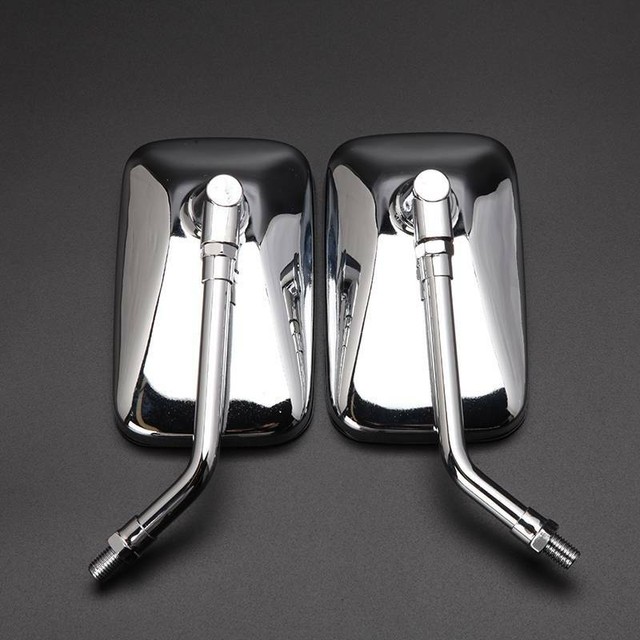 Chrome Motorcycle Rectangle Side Mirrors for Suzuki Boulevard S40 C50