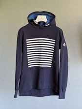 Moncler Kids striped detail sweatshirt with hood 14y 164cm