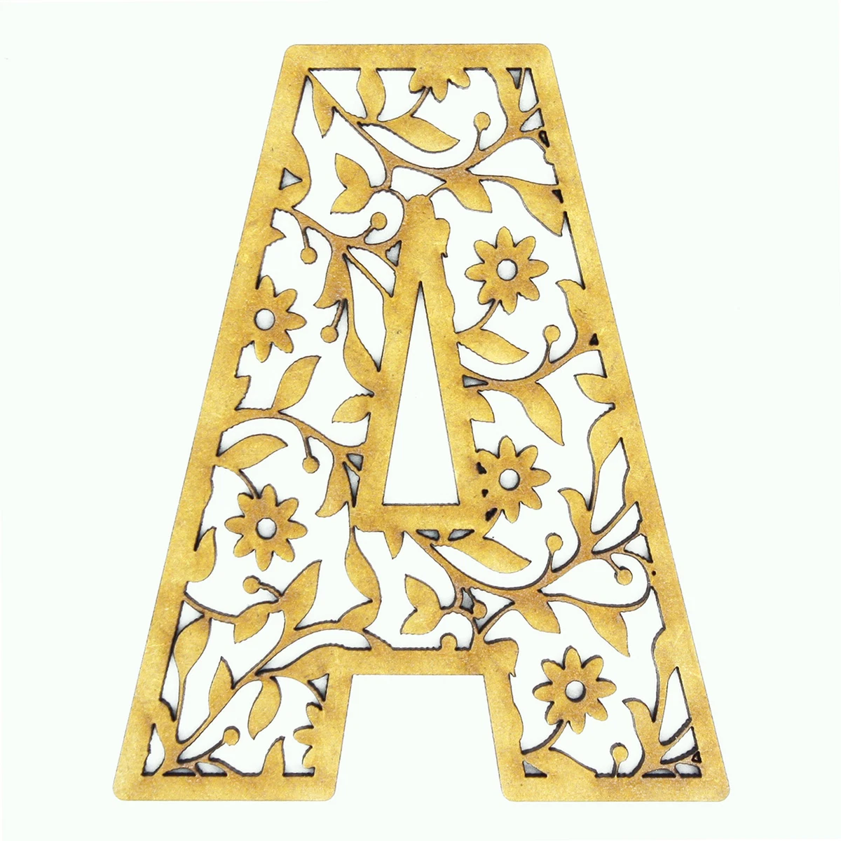 Wooden Decorative Filigree Letters with flowers wall art 3mm