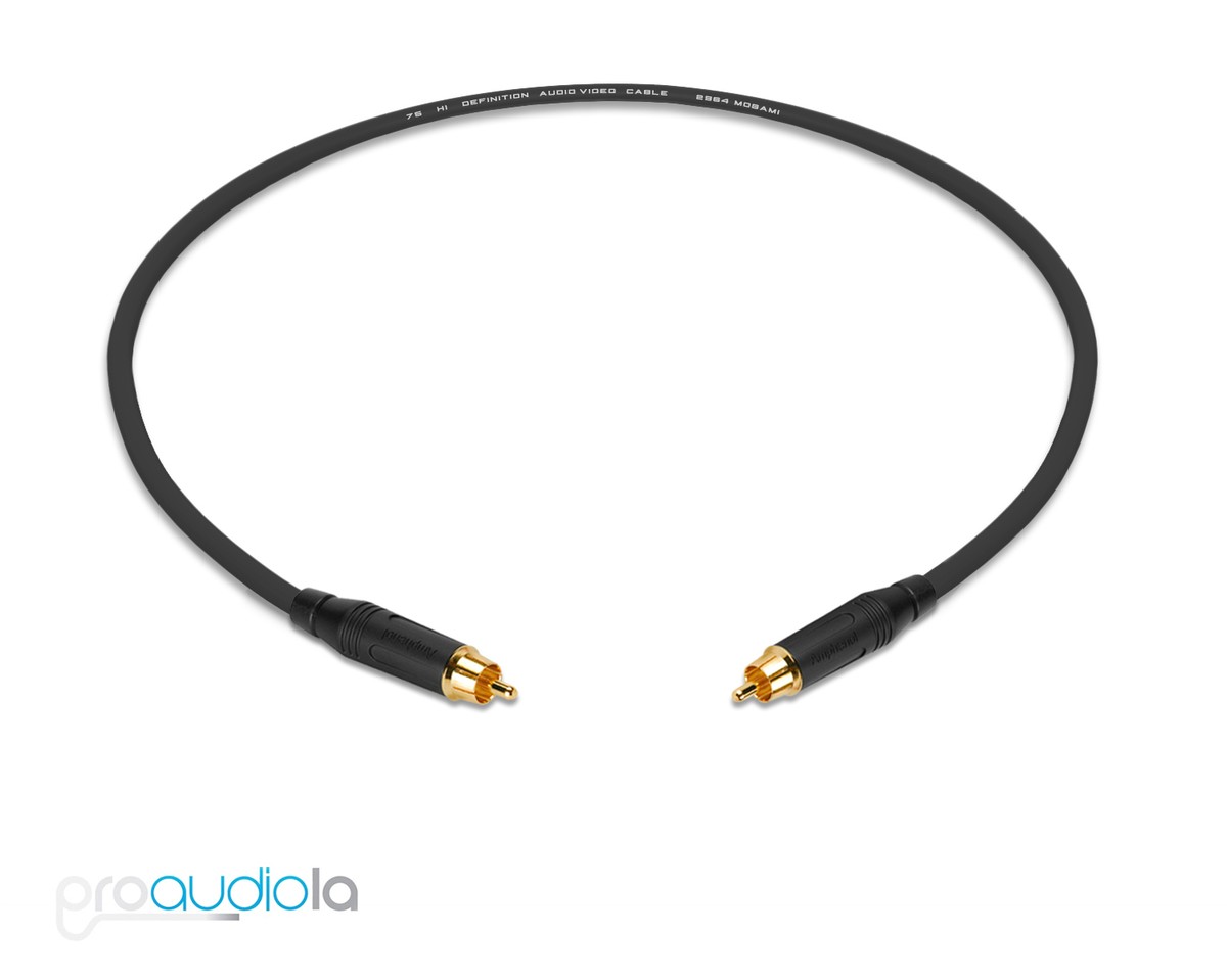 Mogami 2964 S/PDIF 75 Ohm Cable | Black Amphenol RCA to RCA | 3