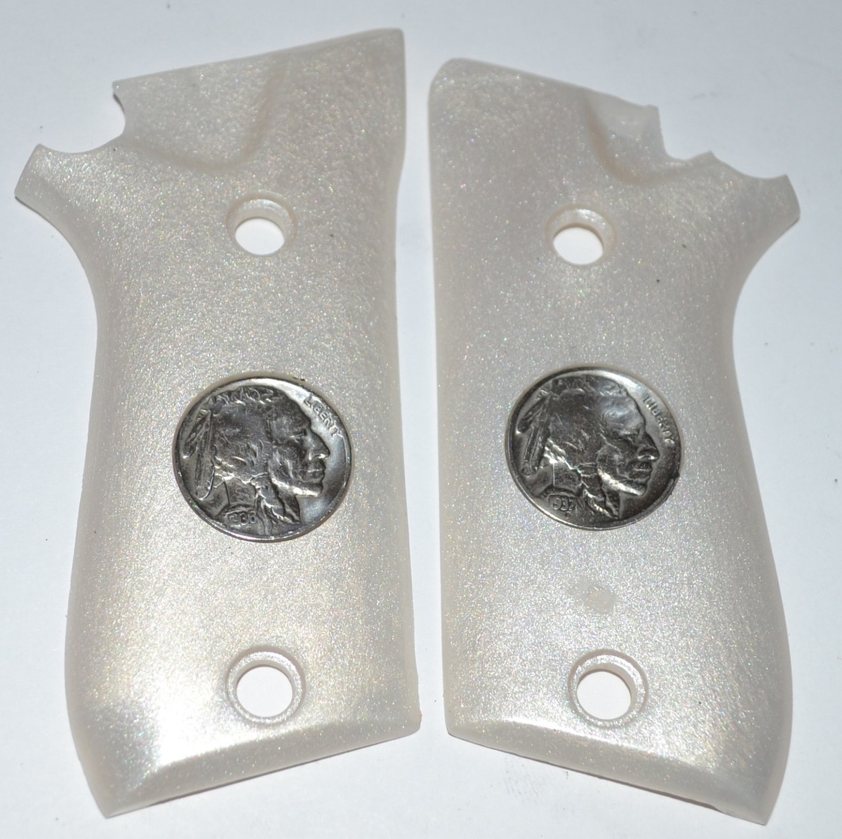 Taurus PT58, PT92 compact decocker grips pearl plastic +Buffalo