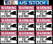 Home Security Doorbell Camera Window Warning Sticker Decal Signs Waterproof Lot