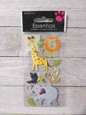 jungle sandylion essential fun stickers dimensional puffy 8pc