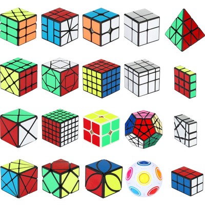 20 Packs Speed Cube Set Cube Bundle 1x3 2x2 2x3 3x3 4x4 5x5 Megaminx Pyramid Ivy