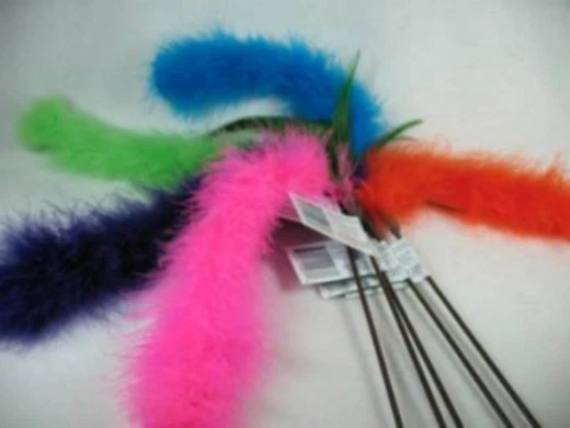 GO CAT 5 Cat Tail Marabou Feather wand toy toys kitten pole Free shipping