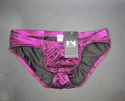 N2N Bodywear Men's Body Gloss Maverick w/ C-Strap Swim Bikini, S Magenta NWT