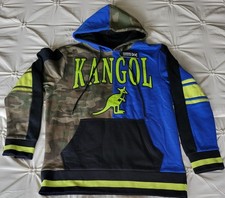 Kangol Mens Blue/Green Camo Drawstring Hoodie...