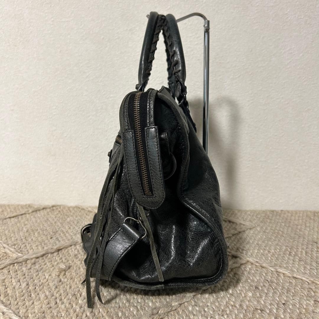 Balenciaga The City 115748 Black Leather 2way Shoulder Hand Bag