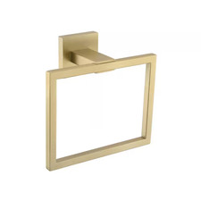 Wall Mounted Square Towel Ring Hand Towel Holder Stainless Steel Brushed Gold Ba