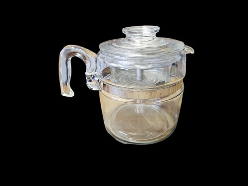 Vintage PYREX Flameware 6 Cup Percolator Glass Coffee Pot USA 7756-B Complete