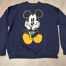 Vintage Mickey Mouse Disney Crewneck Sweatshirt Women s Size XL Double Sided 90s