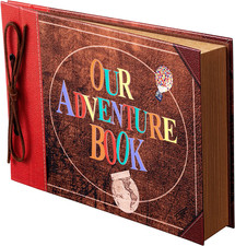 Scrapbook Photo Album,Our Adventure Scrap Book, Embossed Words Hard Cover Movie