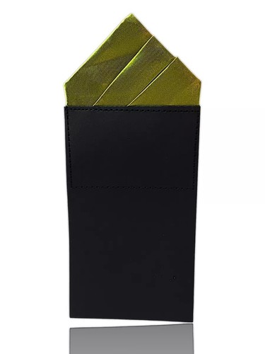 Pre Folded Triangle Pocket Square Polyester Handkerchief, Green. (Untracked)