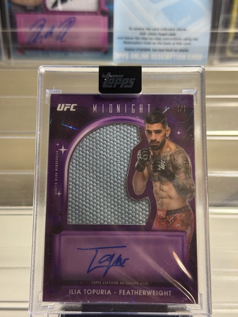 1/1 Ilia Topuria 2025 Topps Midnight Relic Autograph.