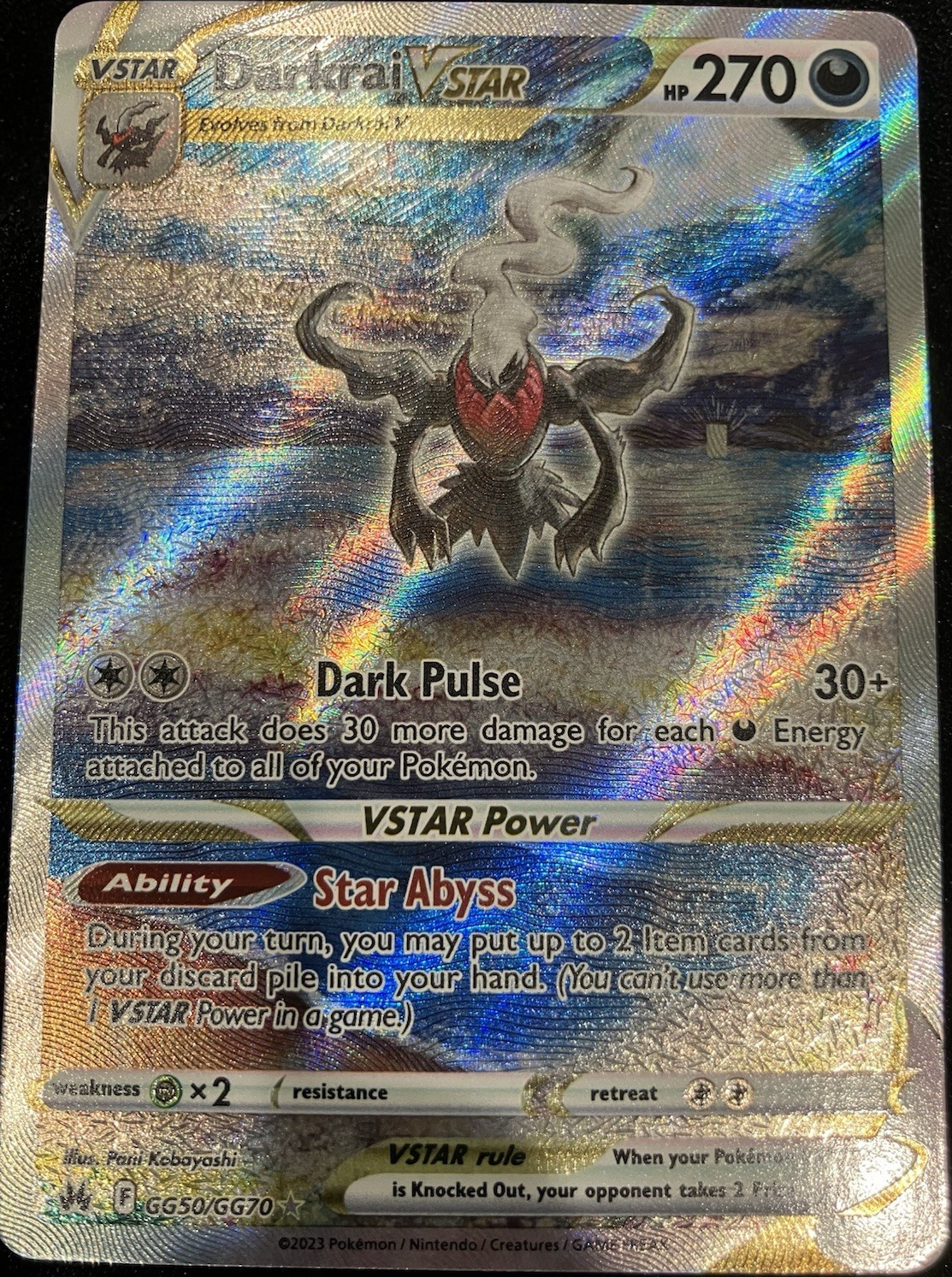 The Pokémon Company Darkrai VSTAR GG50/GG70 Holo Ultra Rare Crown Zenith 270 HP