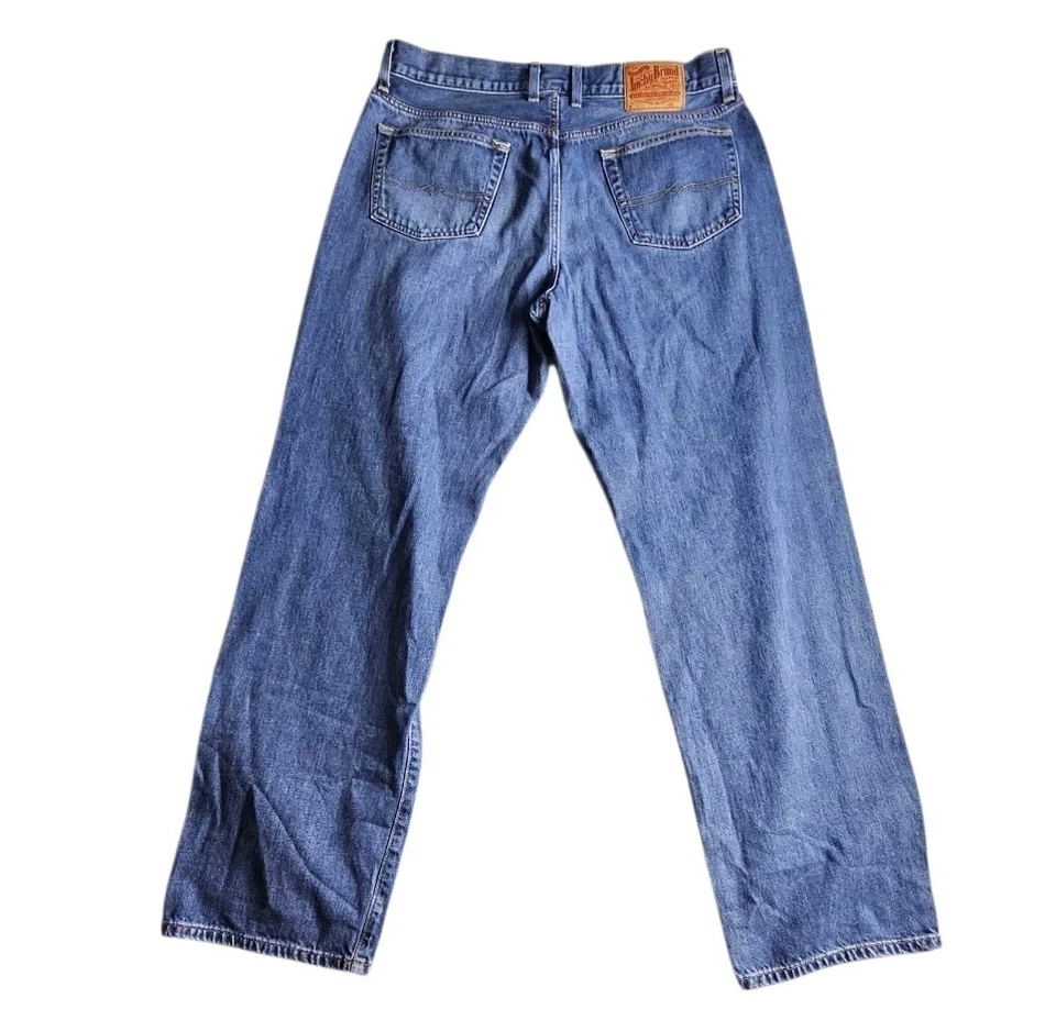 Pantalones de mezclilla de colección Y2K marca Lucky con ribete peto calce relajado para hombre 38x34 clásicos Foto 3 de 4