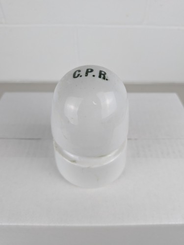 Vtg White Porcelain Ceramic CPR Insulator Canadian Pacific Railway Telegraph