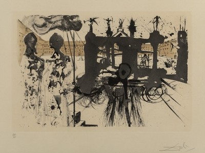 Salvador Dali (1904-1989). Le portique, aus La vida es sueño, 1973. A1-A4 Poste