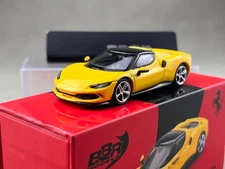  BBR 1:64 Yellow 296 GTB Hard Top Racing Sports Model Diecast Display Car