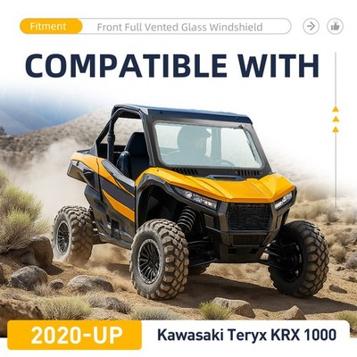 For Kawasaki Teryx KRX 1000 2020-2026 25 Glass Front Windshield w