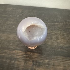 Small Druzy Blue Agate Crystal Sphere 116 Grams 1.7  