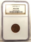1909 VDB 1c Lincoln Cent MS65 Red NGC 2501532-004