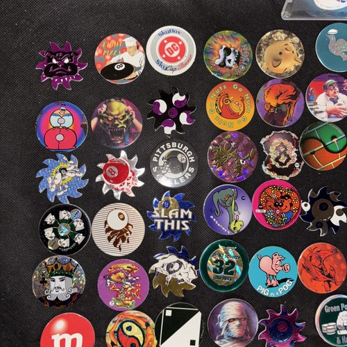 Huge Lot Of 217 Pogs Vintage Cardboard 8 Ball Poison Skeleton 90s Slammer - Picture 3 of 13