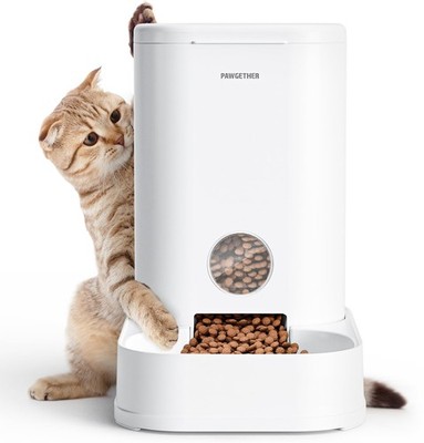   Cat Feeder, 1 Gallon/3.5L Dog Food Dispenser, No-Electricity Automatic Pet ...