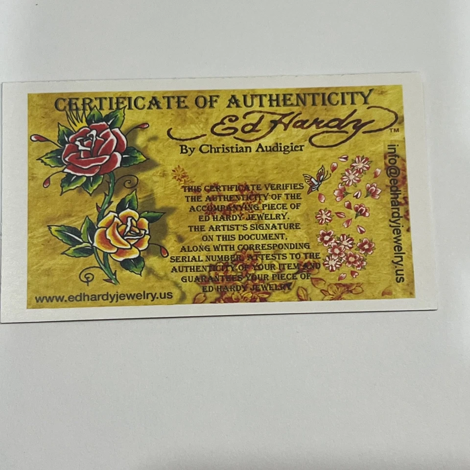 Nuevo Collar y Pendientes Ed Hardy por Christian Audigier El Amor Mata Lentamente Tigre Foto 3 de 3