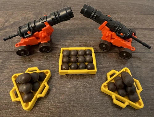 Playmobil Pirate cannons, cannon balls, and cannon ball holders Vintage 1980s