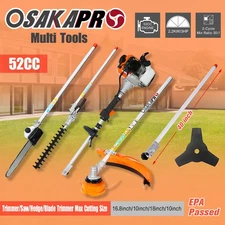 10 in 1 Multi-Functional Trimming Tool,52CC 2-Cycle Garden Tool System w/Gas Pol
