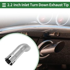 2.25 Inlet T304 Stainless Steel Turn Down Exhaust Pipe 230mm Long Silver Tone