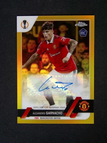 2022-23 Topps Chrome UEFA Alejandro Garnacho RC Rookie Auto Gold Refractor /50