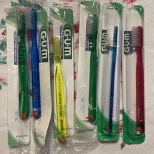 6 VINTAGE Butler GUM ToothBrushes 411 Soft Full Size Brush Head 1980s SEALED
