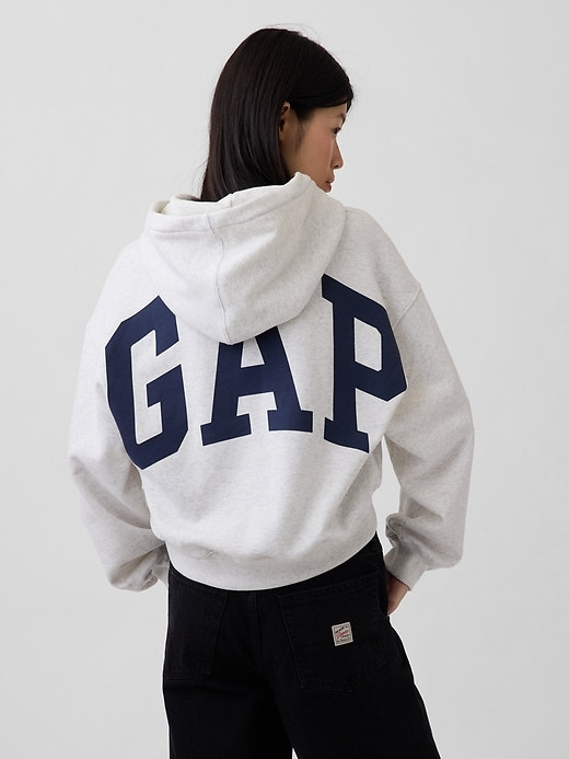 Gap. VintageSoft Oversized Crop Logo Hoodie thumbnail 7