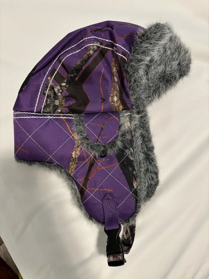 Vintage Realtree Camo Chevrolet Trapper Winter Hat Fur Hunting Car - Image 2 of 4