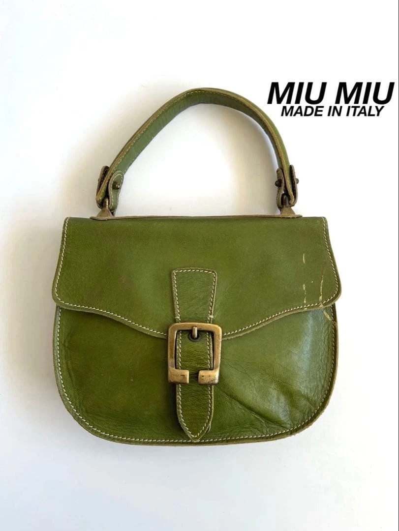 Miu Miu Buckle Leather Exterior Bags & Handbags for Women for sale