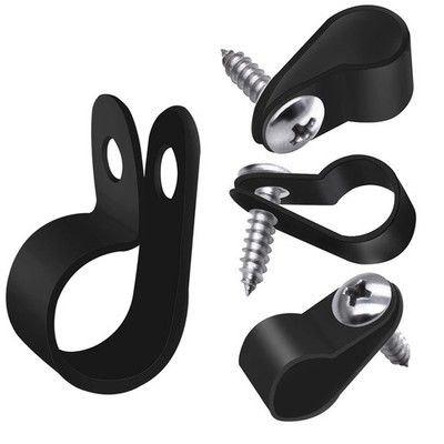 mankk 50PCS 1/2 Inch Rope Light Clips P-Style Mounting Clips Plastic Cable Clamp