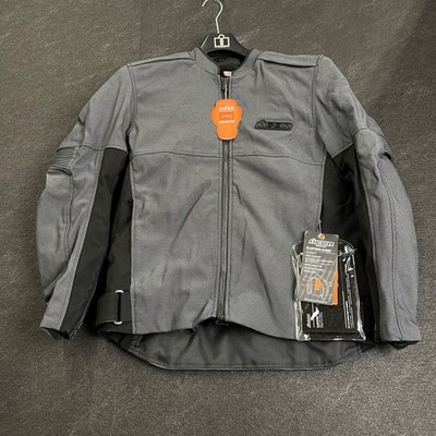 ICON Slabtown Motorcycle Jacket Men's Size S Grey