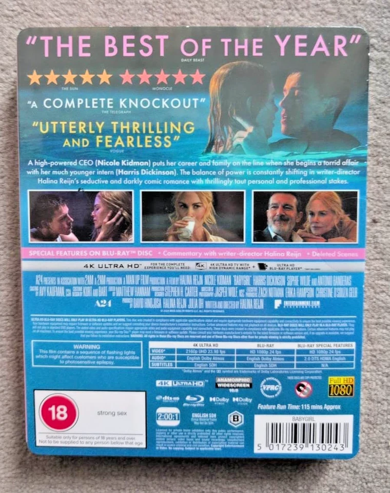 4K UHD BLU-RAY BABYGIRL LIMITED EDITION STEELBOOK BRAND NEW SEALED UK STOCK - Image 2 of 3