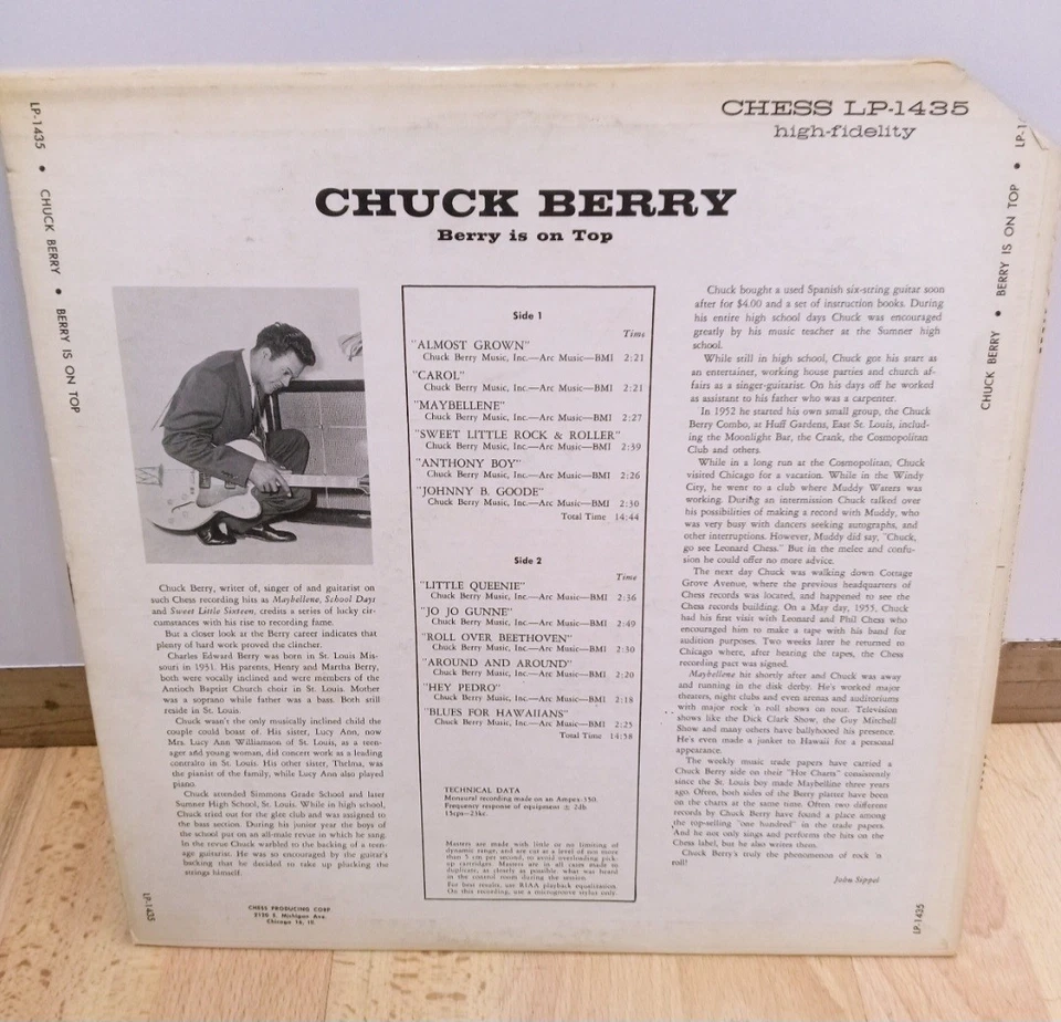 CHUCK BERRY - "BERRY IS ON TOP" US VINYL LP☆(Chess 1435) ☆VG☆ - Image 2 of 3